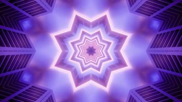 Illustration de kaléidoscope 3d forme étoile bleue et violette pour le fond ou la texture photo