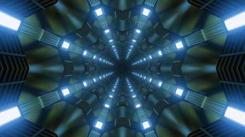 Illustration de conception de kaléidoscope 3d bleu et vert pour le fond ou la texture photo