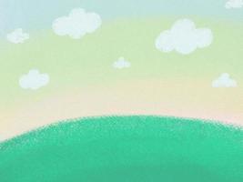 nuageux ciel et herbe sur le Montagne intervalle crayon La peinture photo