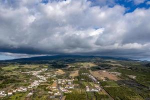 pico île Açores vignoble du vin les raisins près madalena protégé par lave pierre aérien vue photo