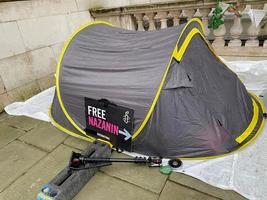 Londres dans le Royaume-Uni dans novembre 2021. une vue de une manifestation dans Londres photo