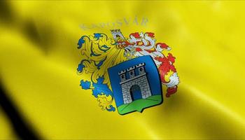 3d rendre agitant Hongrie ville drapeau de kaposvar fermer vue photo