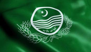 3d agitant Pakistan Province drapeau de punjab fermer vue photo