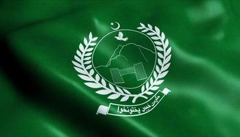 3d agitant Pakistan Province drapeau de khyber pakhtunkhwa fermer vue photo