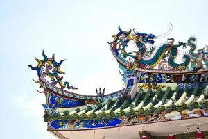 chinois temple toit dragon photo