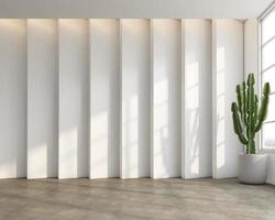 grenier style vide pièce avec minimaliste blanc modèle mur. 3d le rendu photo