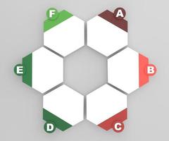 illustration hexagone infographie six options. modèle pour brochure, la toile conception. photo