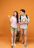 Jeune asiatique couple Voyage concept Contexte photo