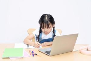 photo de asiatique enfant en train d'étudier sur Contexte