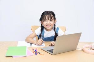 photo de asiatique enfant en train d'étudier sur Contexte