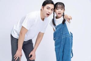 image de asiatique père et fille sur Contexte photo