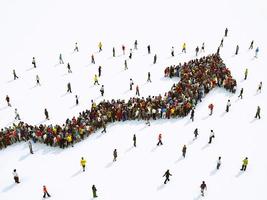 foule de gens uni formant une croissance La Flèche. 3d le rendu photo