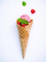 glace menthe et framboise photo