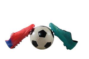 fermer de Football des chaussures avec crampons prêt pour une football rencontre photo