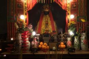 Hong Kong, mars 25,2019-vue de le à l'intérieur sur homme mo temple à Hollywood route dans Sheung blême est un de le le plus ancien les temples dans Hong Kong. photo