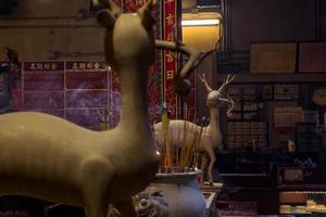 Hong Kong, mars 25,2019-vue de le à l'intérieur sur homme mo temple à Hollywood route dans Sheung blême est un de le le plus ancien les temples dans Hong Kong. photo