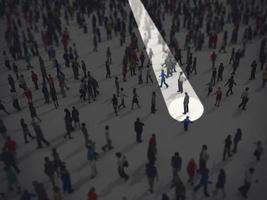 identifier dans le foule. 3d le rendu photo