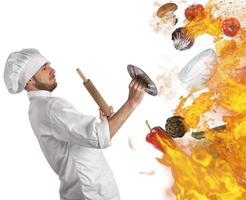 cuisine dans flammes photo