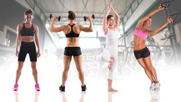 aptitude faire des exercices avec femmes entraîneur photo