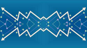 abstrait moderne circuit planche avec intersection points et flèches sur bleu Contexte photo