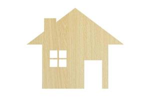maison icône de en bois texture isolé sur blanc Contexte photo