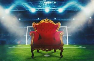 confortable et luxe velours fauteuil dans une football stade photo