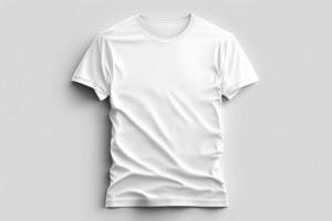 maquette de une Vide Royal blanc T-shirt avec longue manches isolé sur blanc Contexte. photo