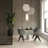 Intérieur minimaliste d'un salon moderne en rendu 3d photo