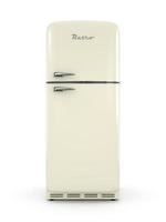Réfrigérateur rétro isolé sur fond blanc en rendu 3d photo