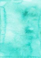 aquarelle lumière turquoise Contexte peinture. aquarelle doux bleu vert Couleur toile de fond, texture. photo
