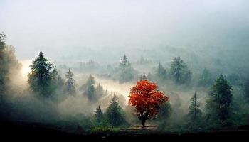 tomber forêt paysage illustration conception photo