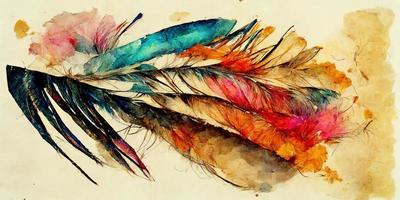 plumes abstrait aquarelle illustration conception photo