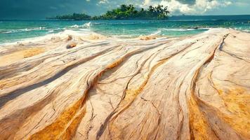 paysage de une magnifique tropical plage illustration conception photo