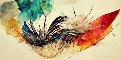 plumes abstrait aquarelle illustration conception photo