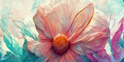 une fleur de passion pastel couleurs rond illustration conception photo