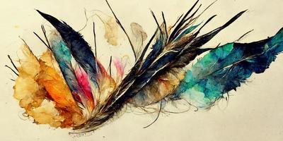 plumes abstrait aquarelle illustration conception photo