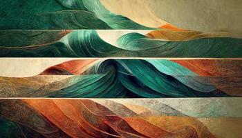 horizontal coloré abstrait vague avec Pérou brique réfractaire illustration conception photo
