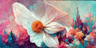 une fleur de passion pastel couleurs rond illustration conception photo