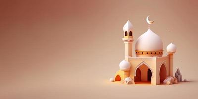 3d moderne islamique vide Contexte avec copie espace, afficher podium avec Ramadan lanterne, eid mubarak concept illustration photo