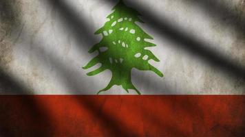 drapeau du liban agitant au vent avec un arrière-plan de style 3d photo