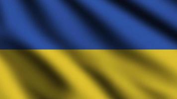 drapeau ukrainien soufflant dans le vent. drapeau volant pleine page. illustration 3d photo