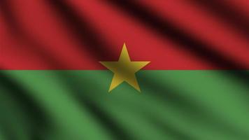 drapeau du burkina faso agitant dans le vent avec un arrière-plan de style 3d photo