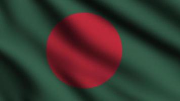drapeau du bangladesh agitant au vent avec un arrière-plan de style 3d photo
