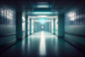 flou Contexte de le hôpital couloir. médical affiche. photo