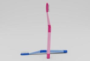 dent brosse minimal 3d illustration sur blanc Contexte. photo