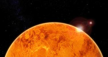 Illustration 3D de Vénus avec la détection de la phosphine et du phosphore dans l'atmosphère de Vénus photo