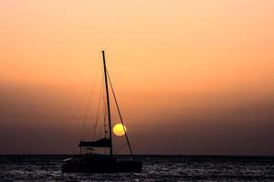 coucher de soleil sur la mer photo