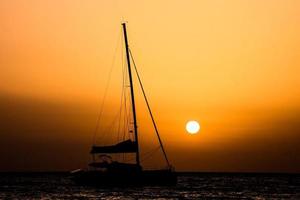 coucher de soleil sur la mer photo