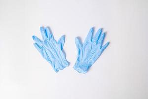 gants en nitrile sur fond blanc photo