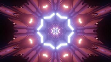 étoile au néon brillant avec des ornements géométriques illustration 3d photo